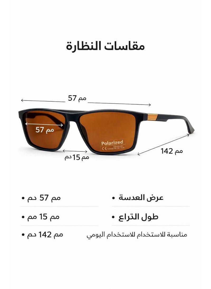 نظارة شمسية رجالية مستقطبة Polarized فاخرة بعدسة UV400مقاومة للشمس تصميم عصري للاستخدام اليومي والقيادة - Image 3